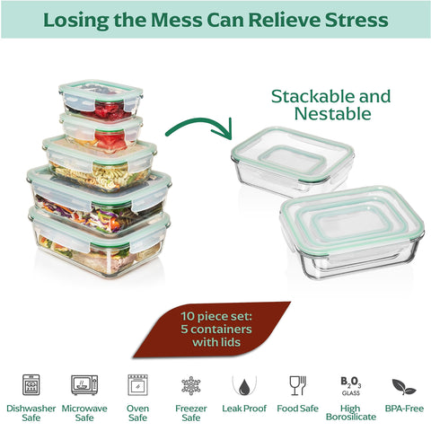 Fusion Gourmet 35oz glass container showcasing borosilicate durability.