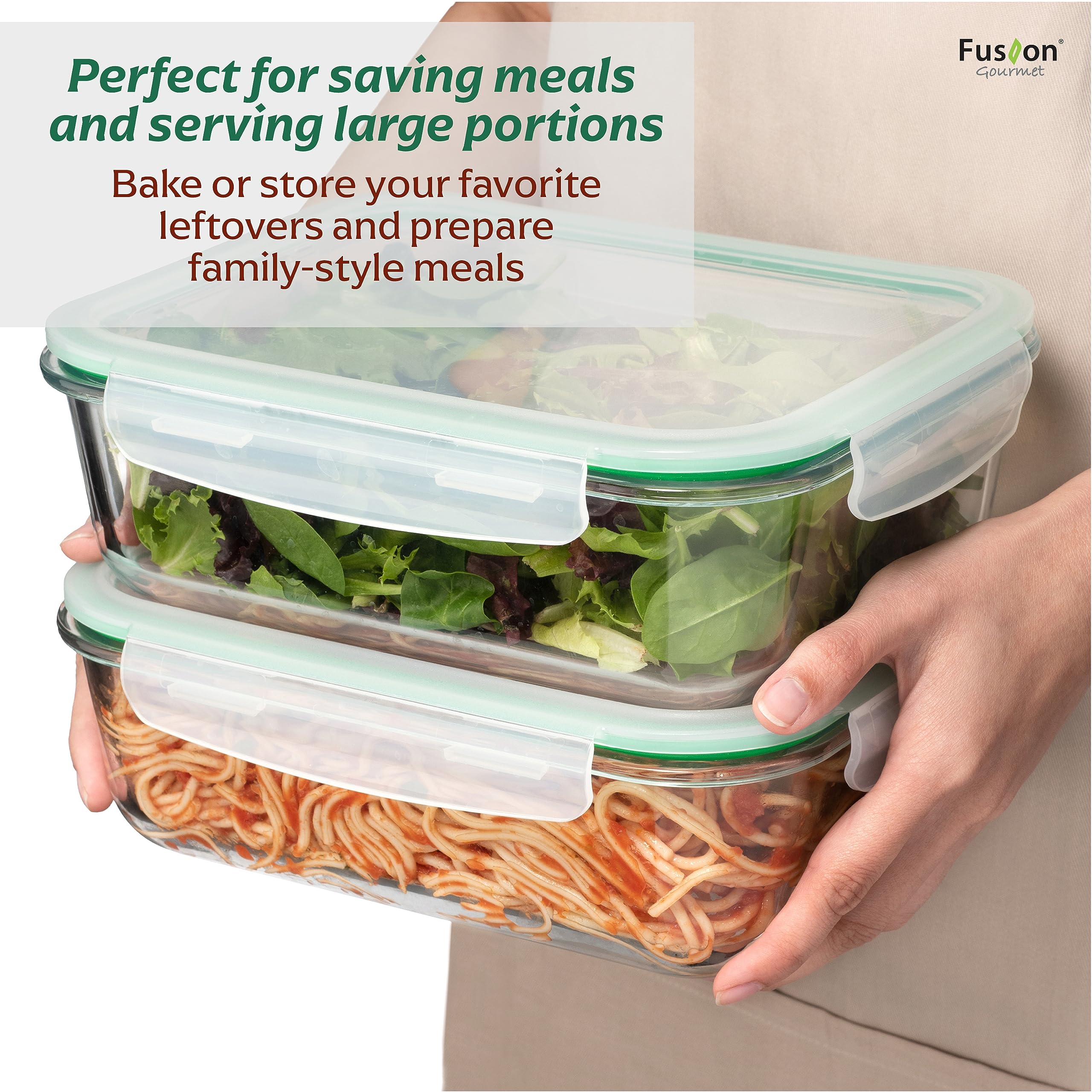 Removable silicone seal on Fusion Gourmet container for easy cleaning.