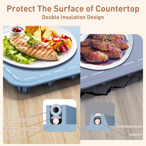 Fussion mat's heat dissipation grille protects countertops.