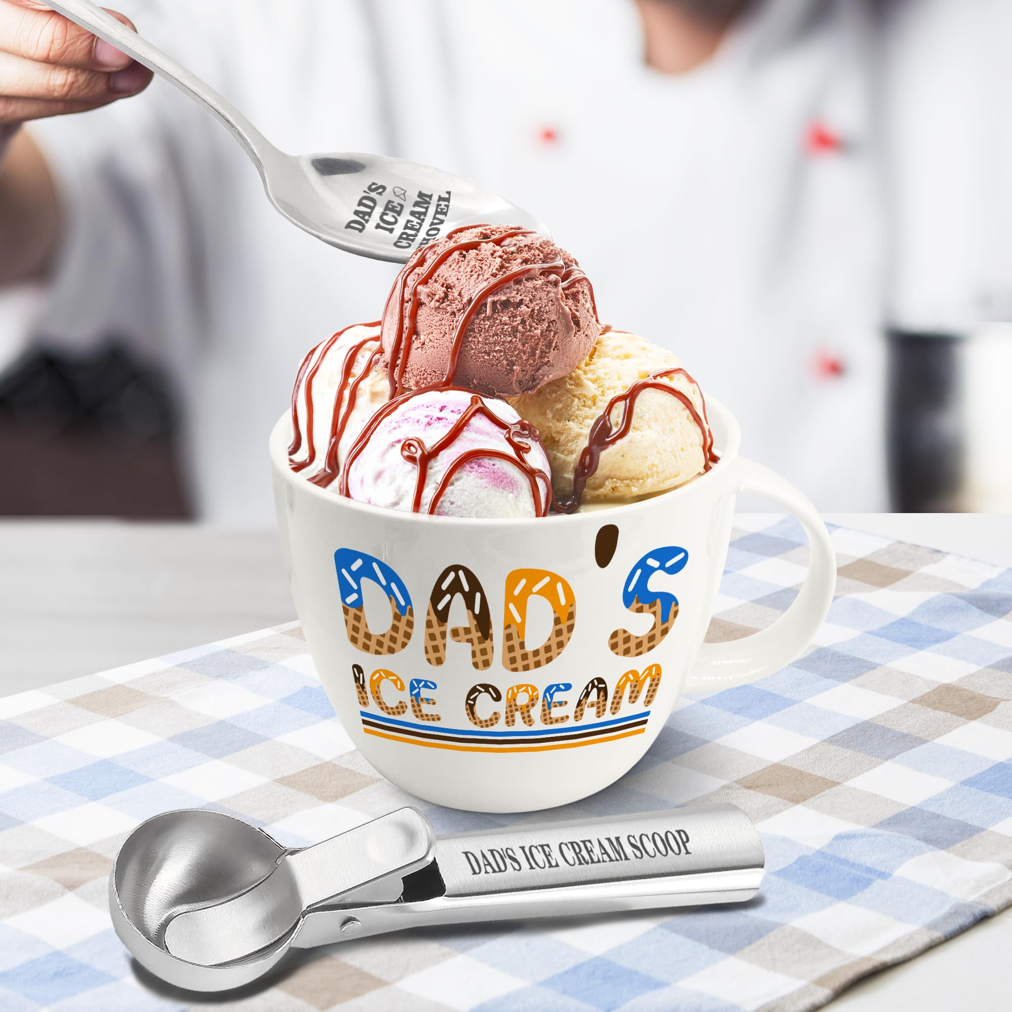 FUTBU ice cream bowl shown in a cozy kitchen setting.
