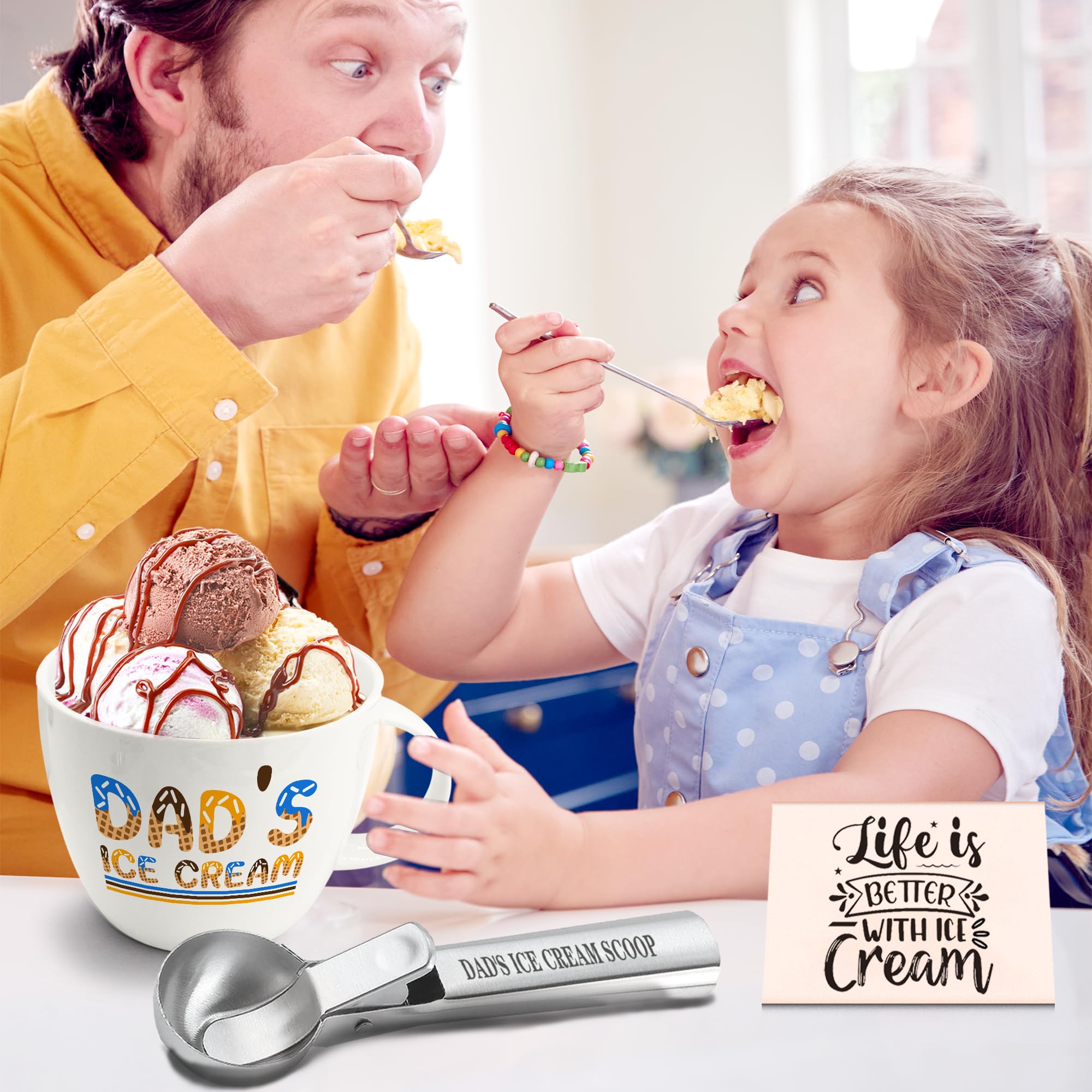 FUTBU ice cream scoop with Dad's Ice Cream label for perfect scoops.