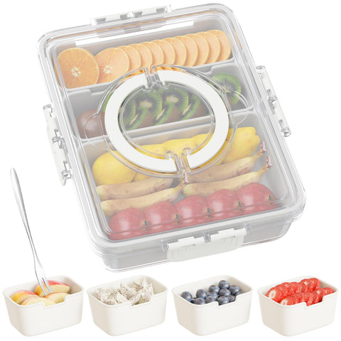 Futego Snackle Box with 7 compartments and lid keeps snacks organized on the go.