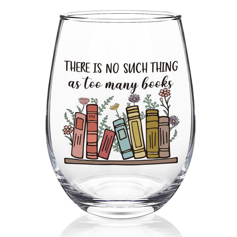 Futtumy book lovers wine glass 17oz, ideal for cozy reading moments.