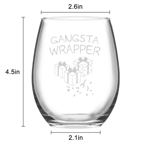 Futtumy poinsettia glass with stemless shape, great for 15oz beverages and gifting.
