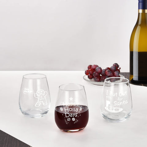 Futtumy reindeer-pattern stemless glass, a playful touch for family celebrations.