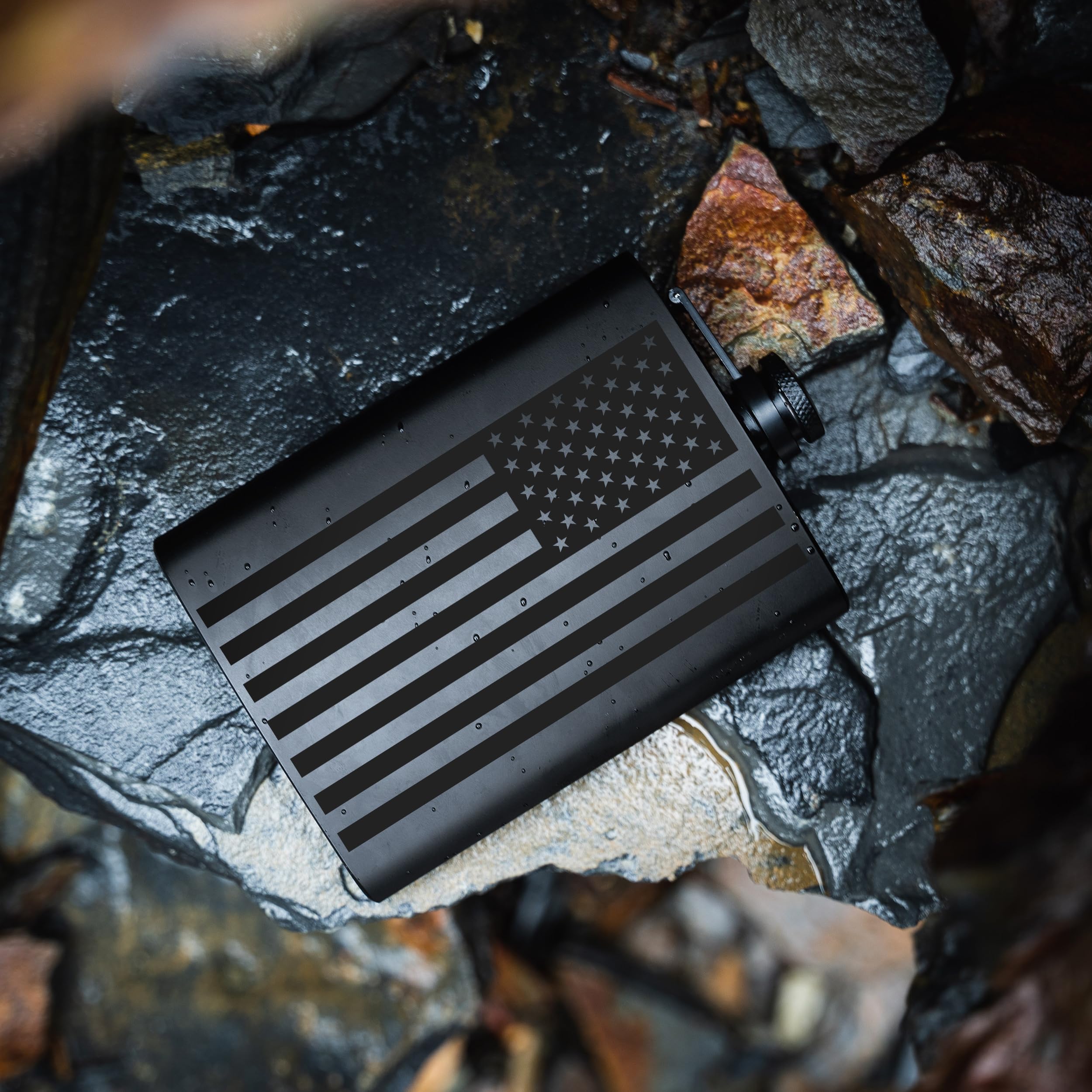 Future Hydrate American Flag Flask on the go during outdoor use