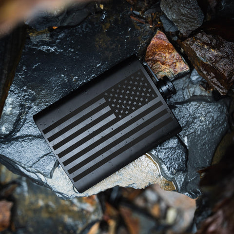 Future Hydrate American Flag Flask on the go during outdoor use