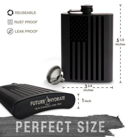 Future Hydrate flask includes bonus funnel for clean filling