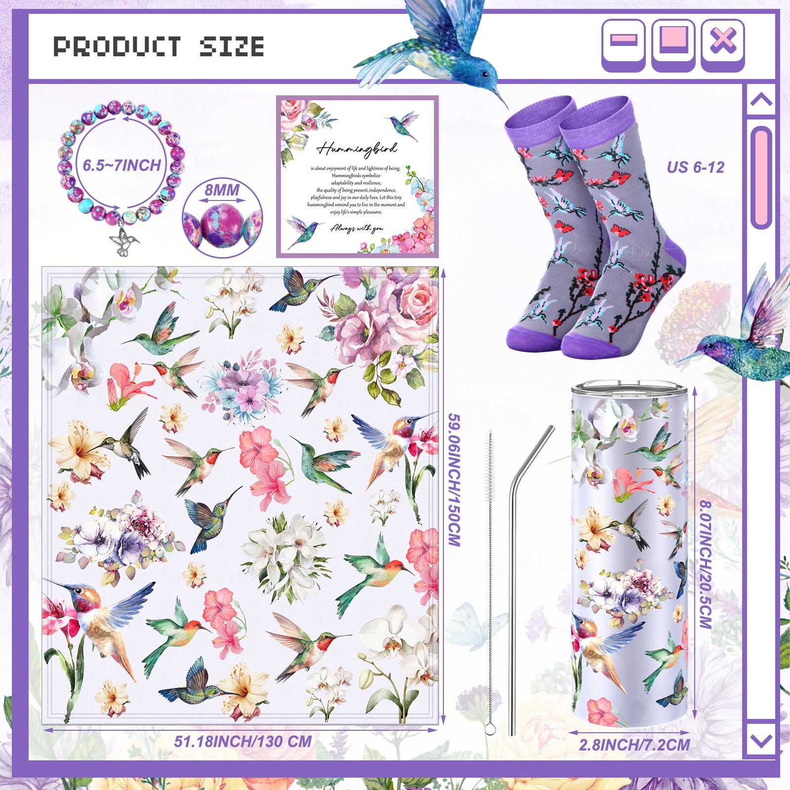 FuWeave hummingbird blanket with soft flannel offers cozy warmth and decorative print
