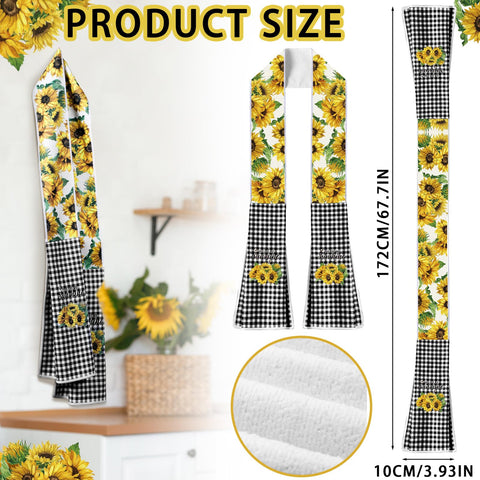 FuWeave plaid kitchen towel scarf highlights elegant pattern with practical drying use.