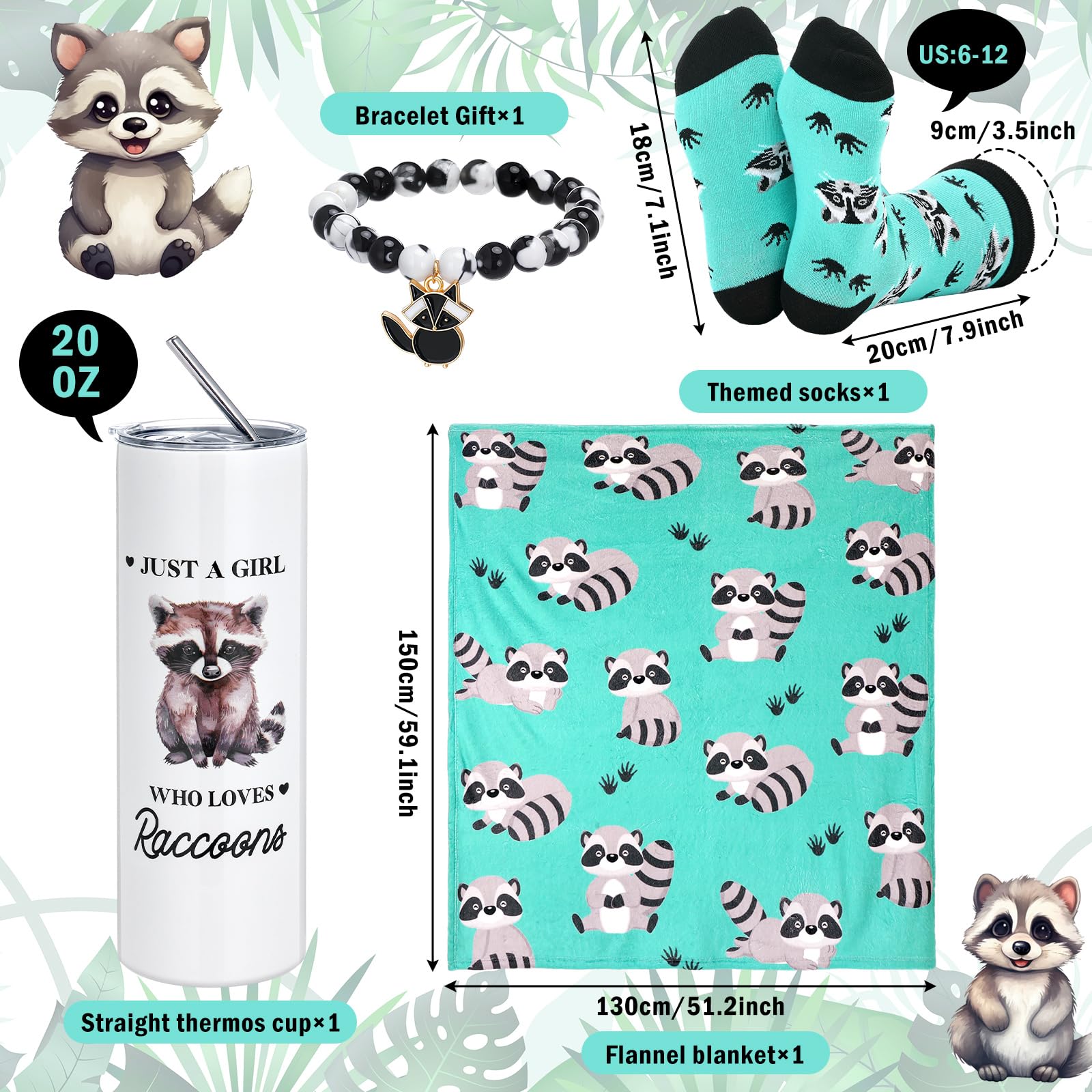FuWeave raccoon throw blanket 130x150 cm for cozy comfort