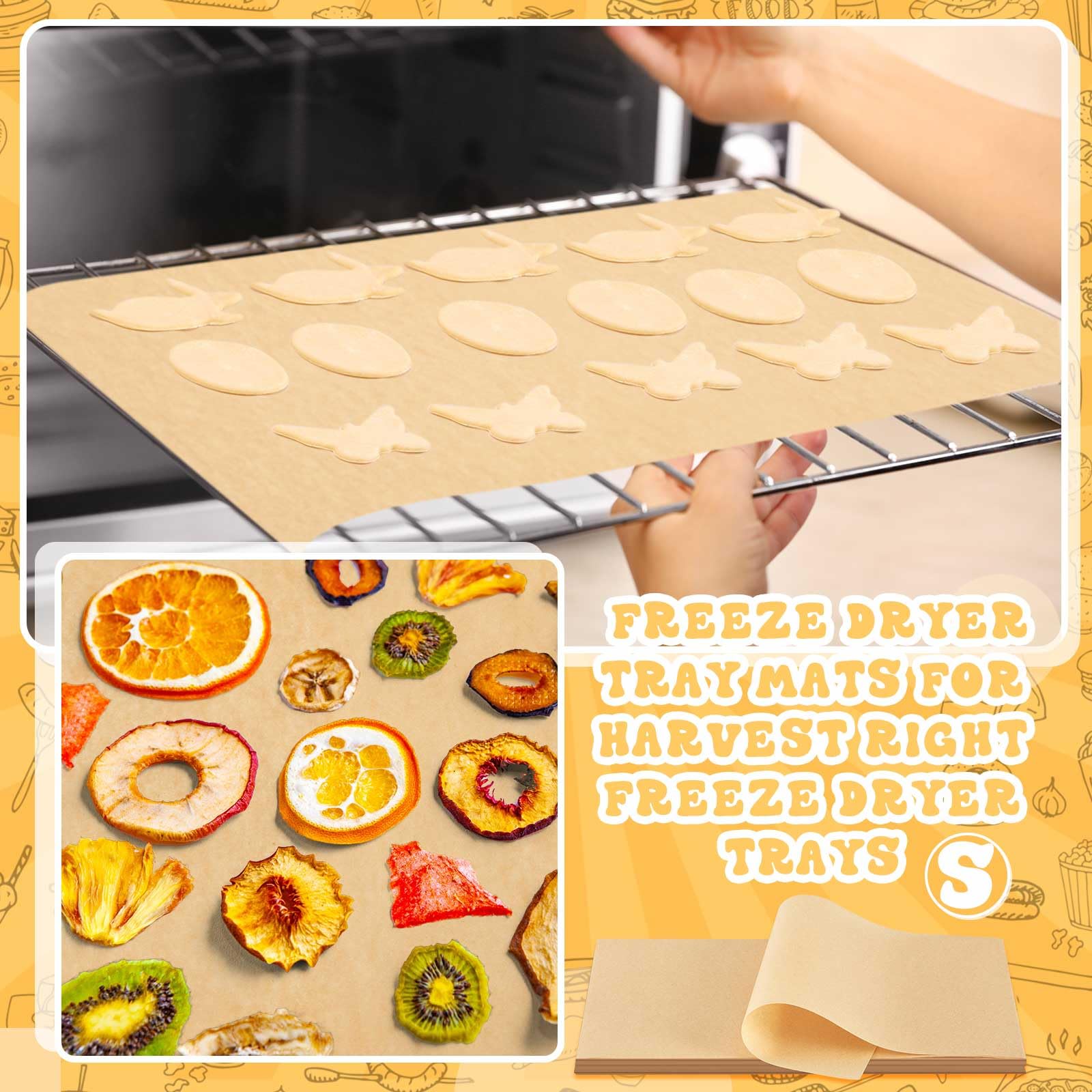 Fuyoooo oil and water-resistant coating keeps sheets tidy during freeze drying.