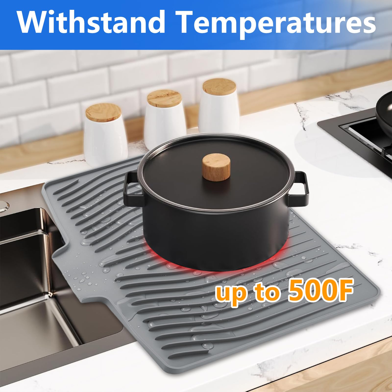 FUYXINGXY multiuse silicone mat doubles as baking mat and pot rest.