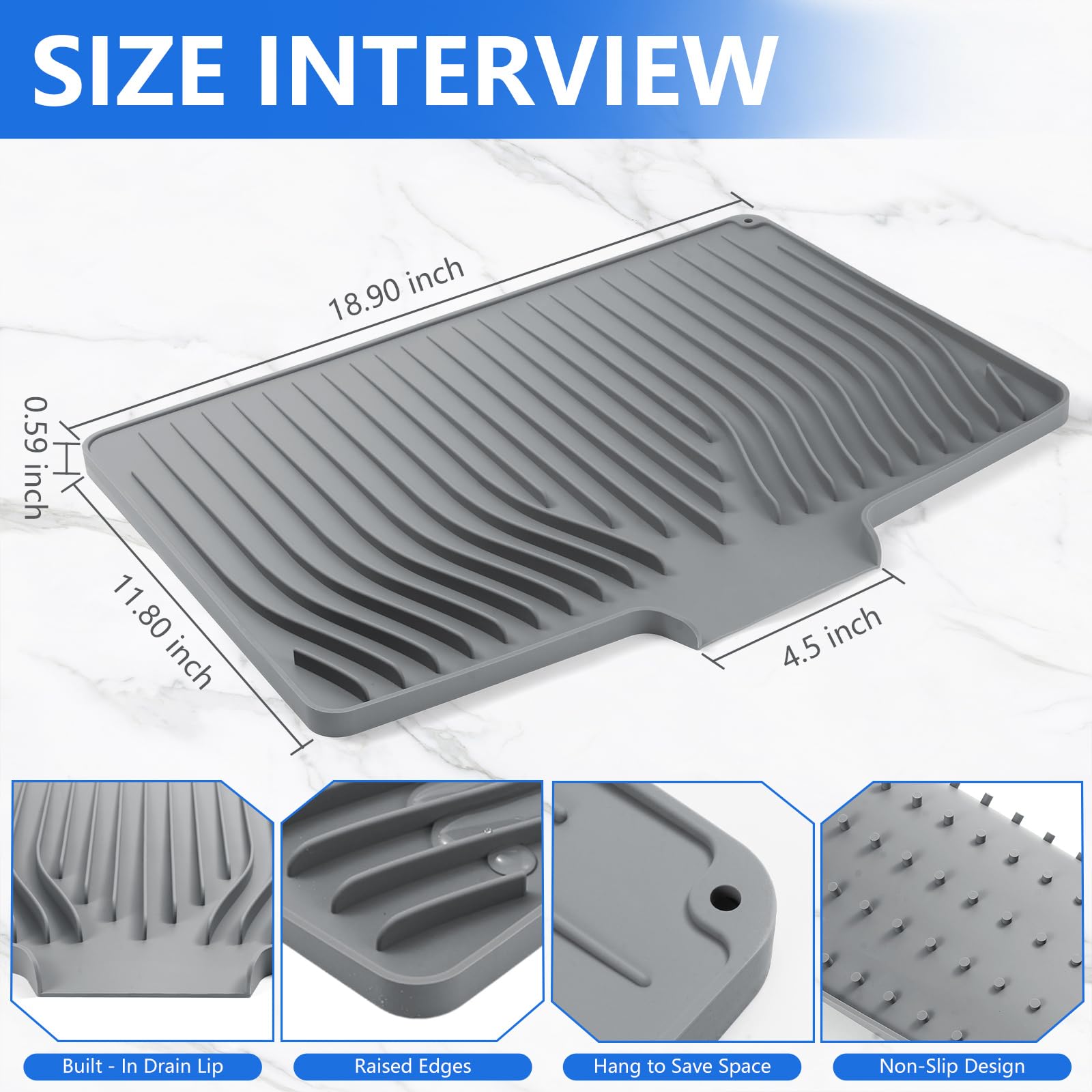 FUYXINGXY anti-slip drying mat prevents slips when drying dishes.