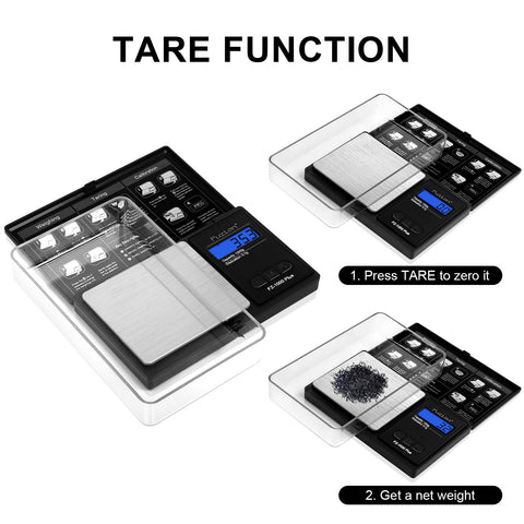 Fuzion Digital Pocket Gram Scale multi-unit display shows grams to carats for versatile use.