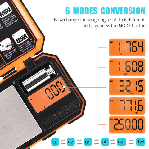 Fuzion Pocket Scale includes 50 g calibration weight for easy recalibration.