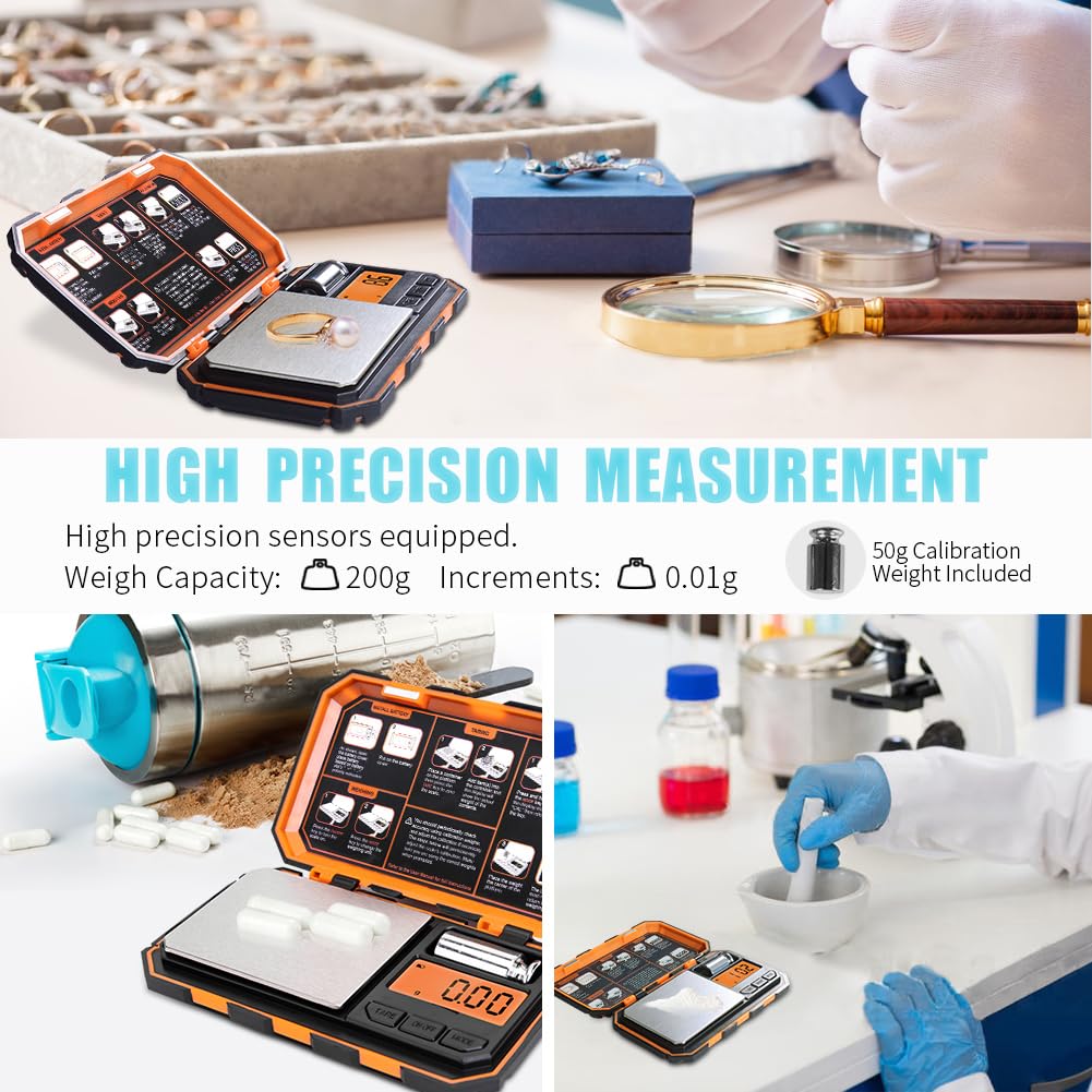 Fuzion Digital Pocket Scale LCD display clearly shows quick weight readings.