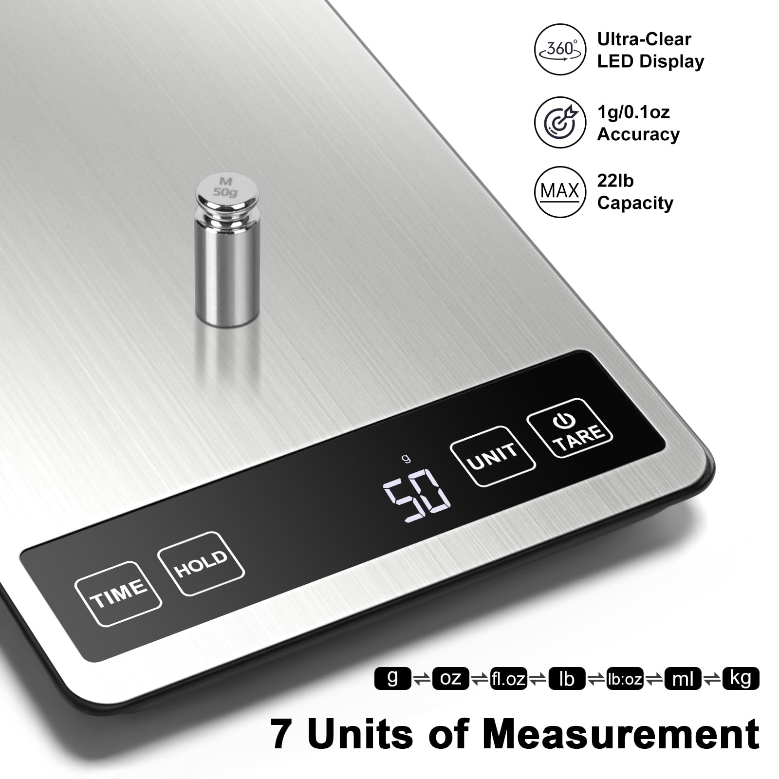 Fuzion food scale large platform fits bigger bowls and batches.