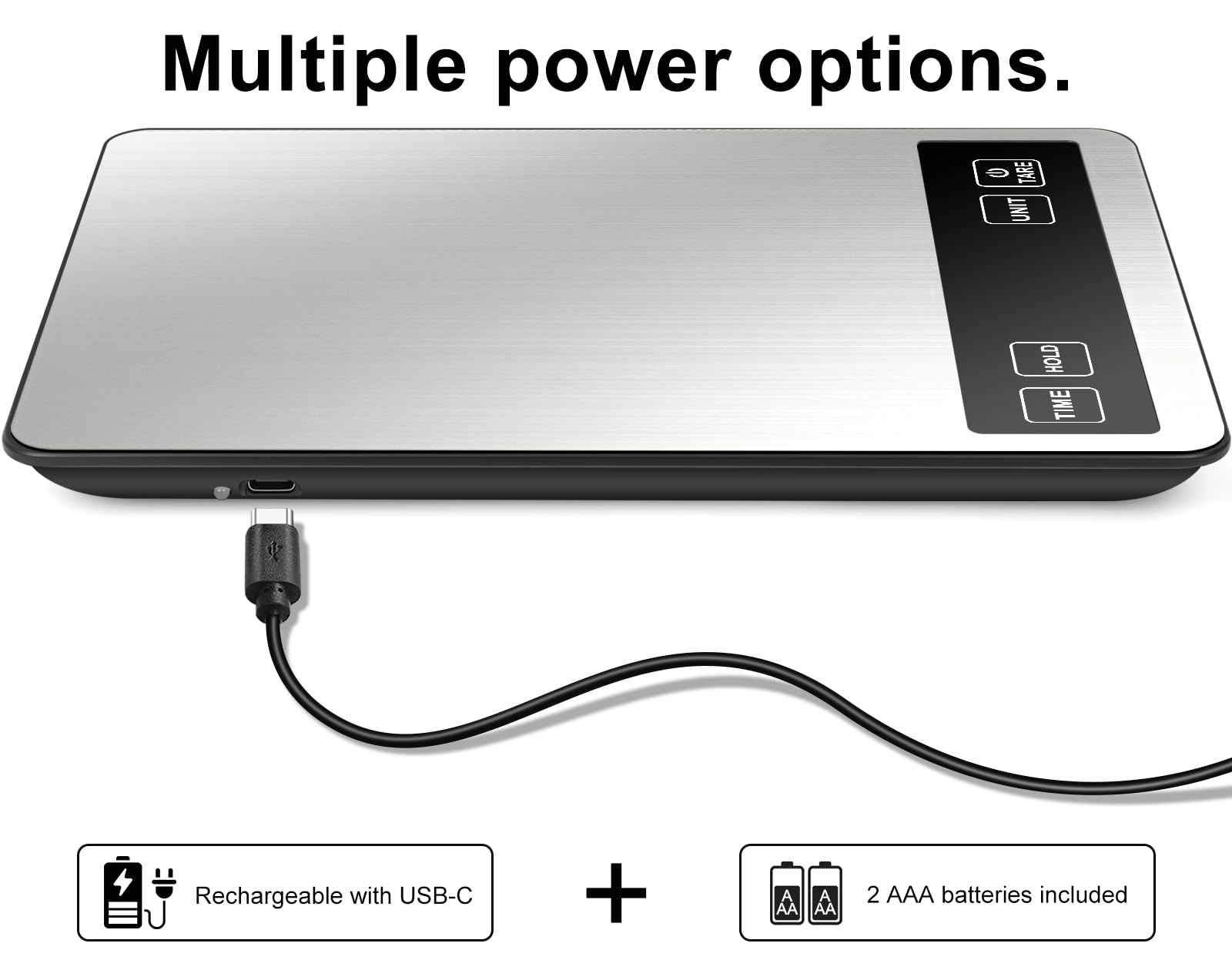 Fuzion USB-C rechargeable power supports flexible charging options.