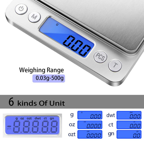 Fuzion Jewelry Scale with back-lit LCD simplifies bead and gem counting.