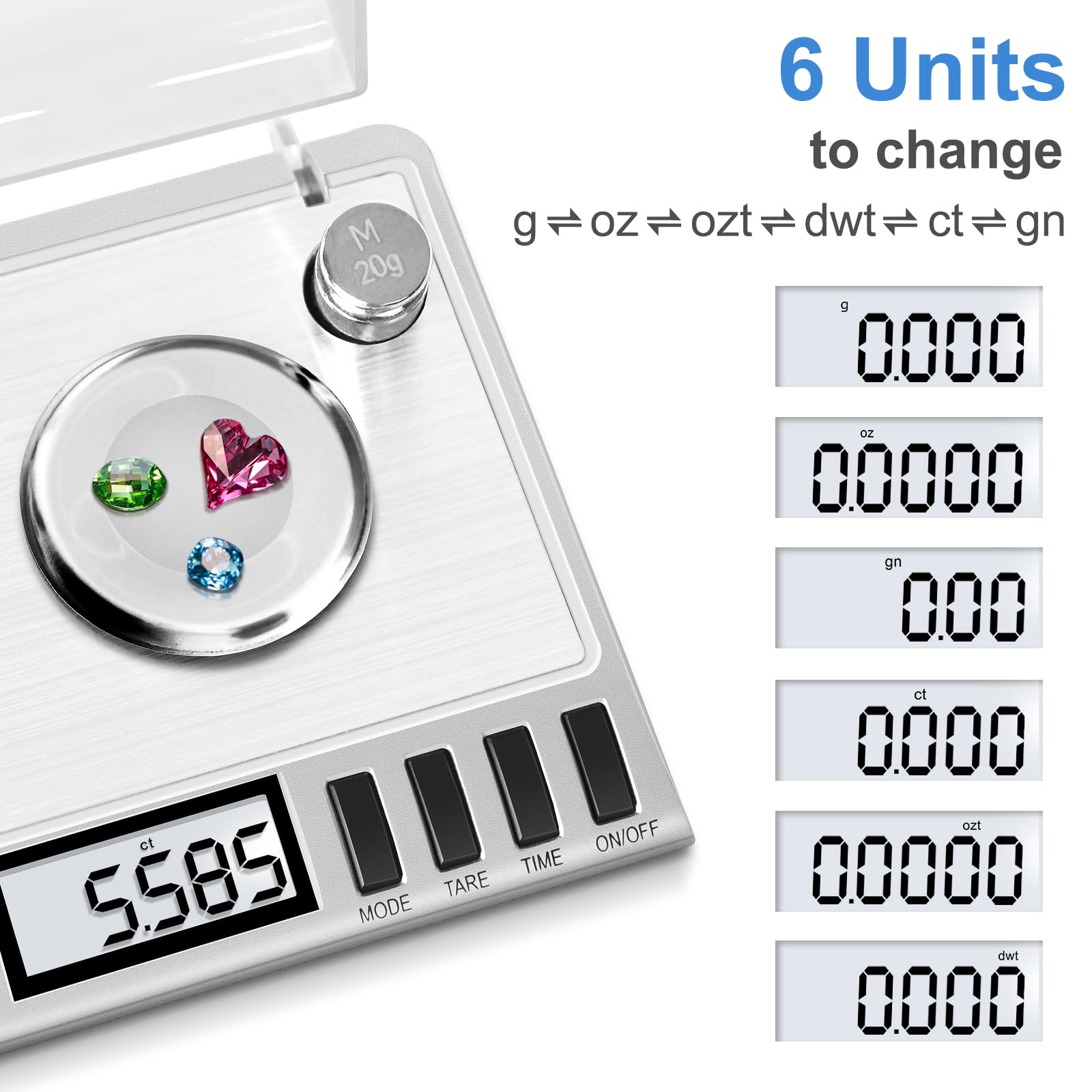 Fuzion milligram scale tare function zeros the pan for net item weight