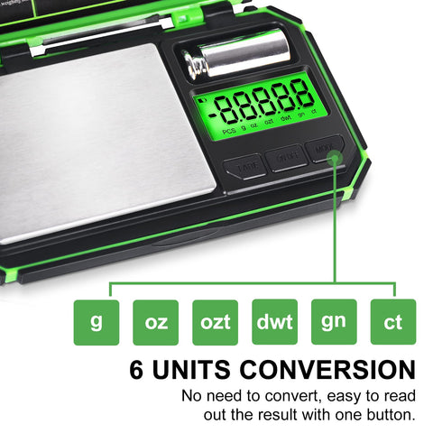 Fuzion TU-X digital display shows 0.01 g precision for small items.