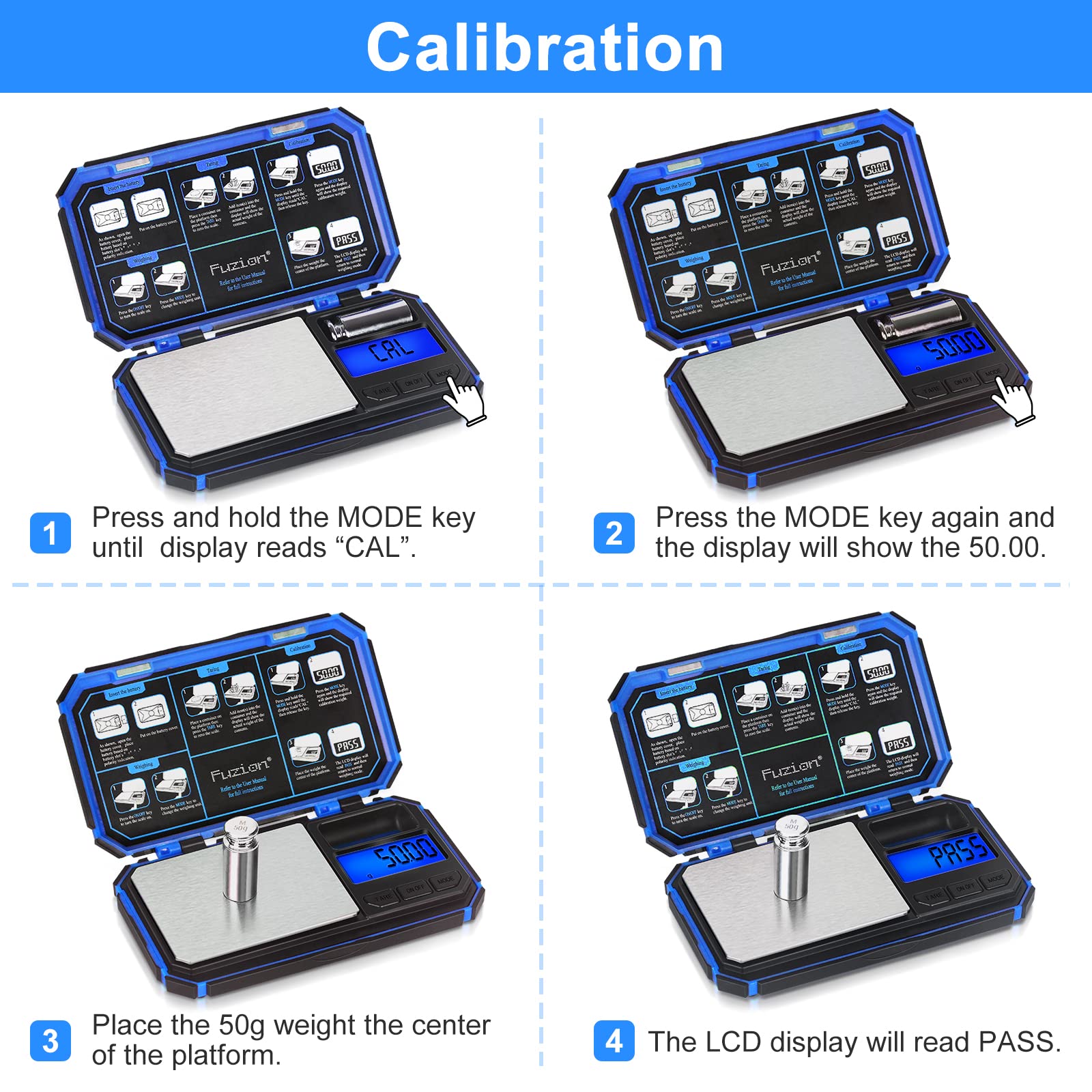 Easy-to-read TU-X display supports precise measurements for powders and herbs.
