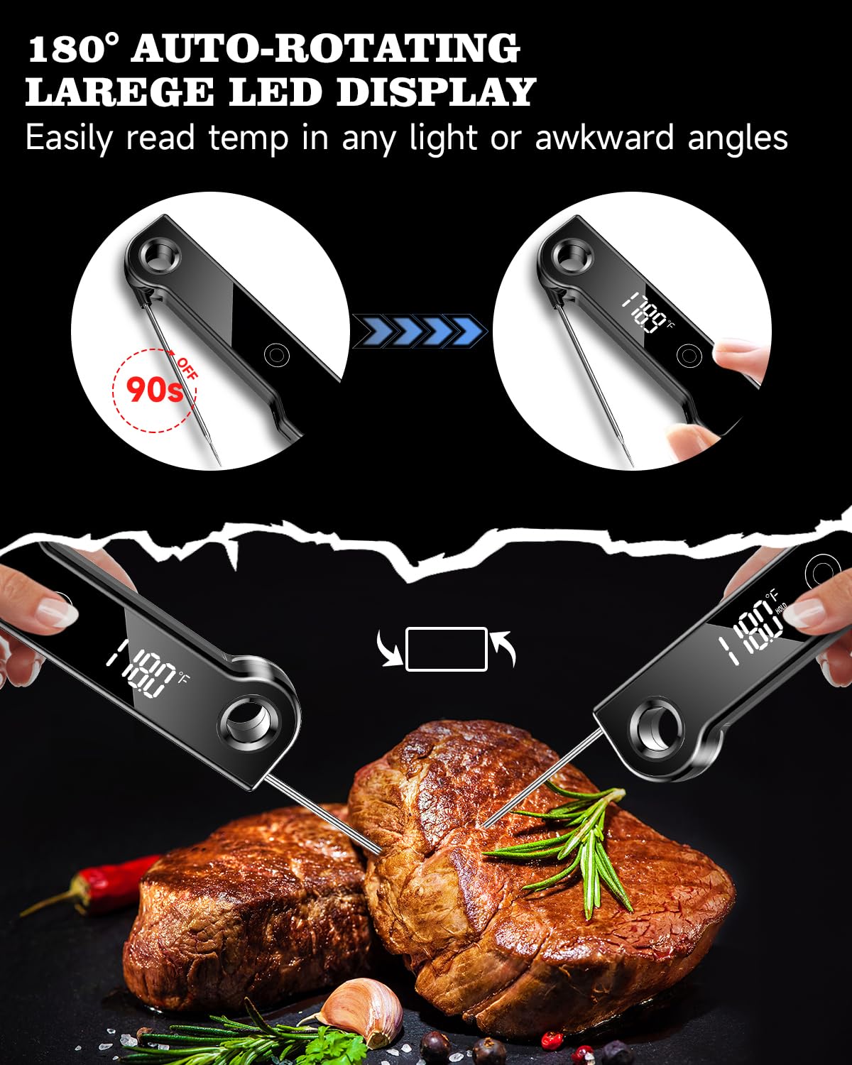 Calibratable FVFV meat thermometer for precise temperature control