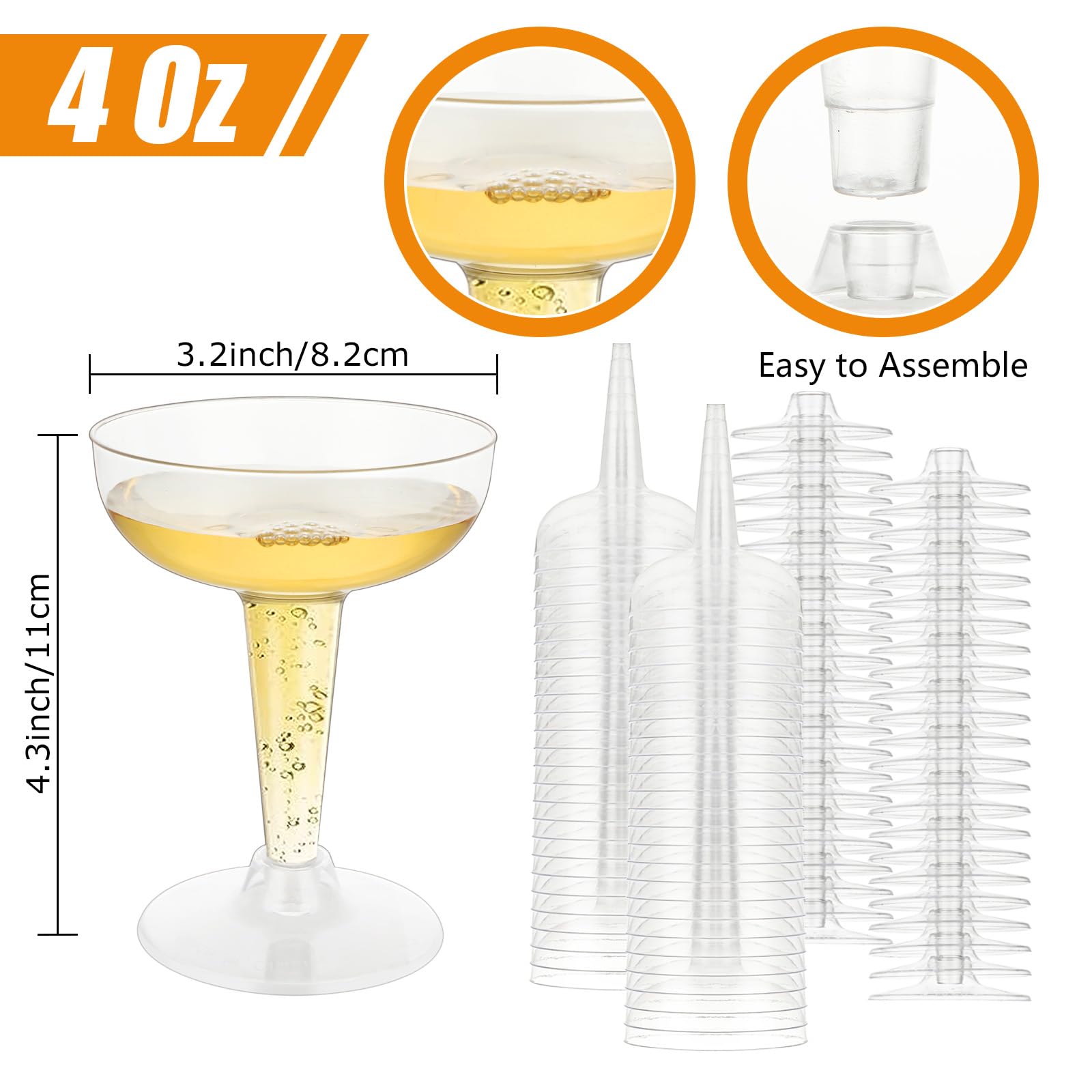 FVIEXE champagne tower plastic 4oz cups with elegant presentation