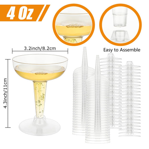 FVIEXE champagne tower plastic 4oz cups with elegant presentation