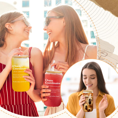 Fvntuey glass with six inspirational quotes to brighten moments.