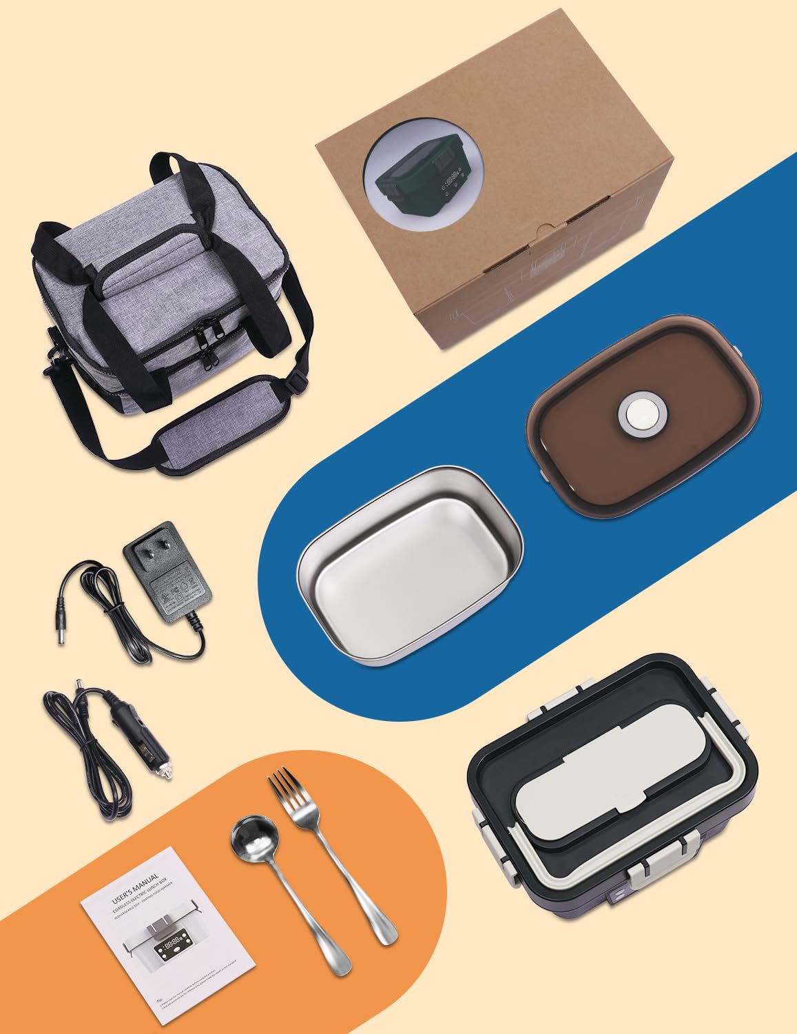 FVW insulated carry bag with straps keeps meals portable.
