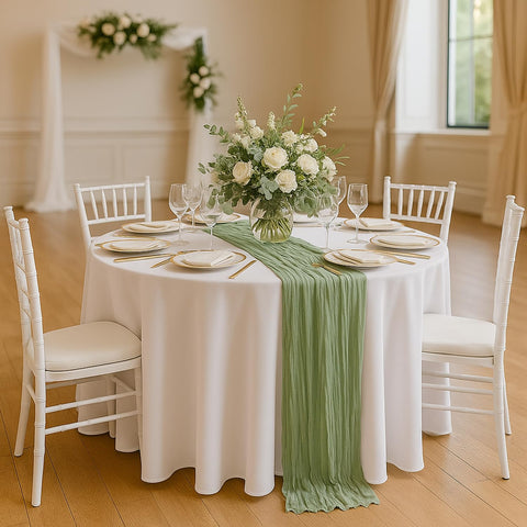 FWXDBWYL sage green cheesecloth runner draping backdrop for photos