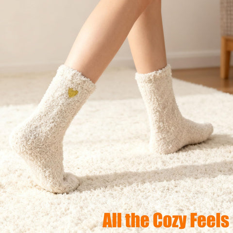 FXK plush socks providing cozy warmth for chilly evenings