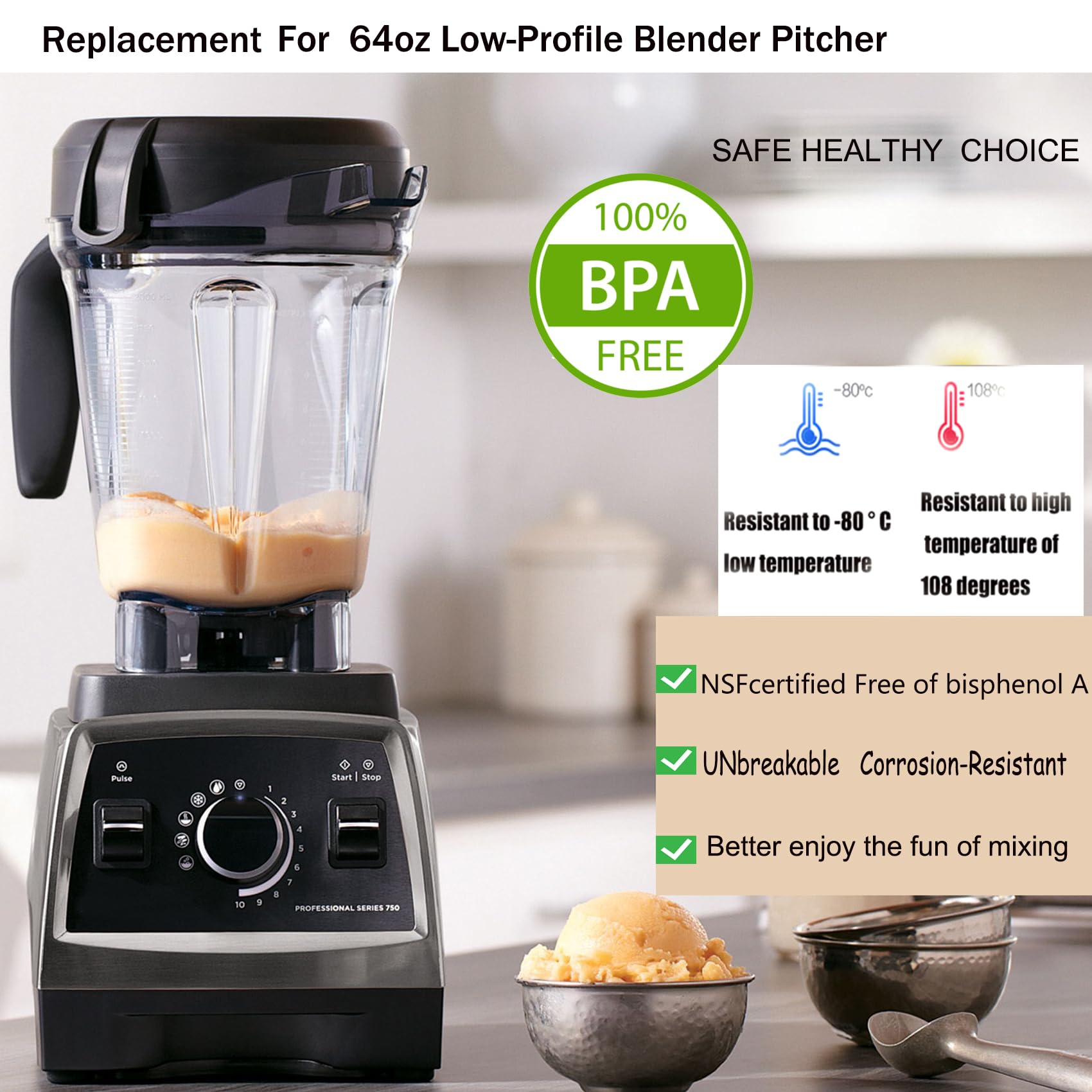 Fxsmgdy 64oz pitcher with ergonomic handle enables comfortable pouring.