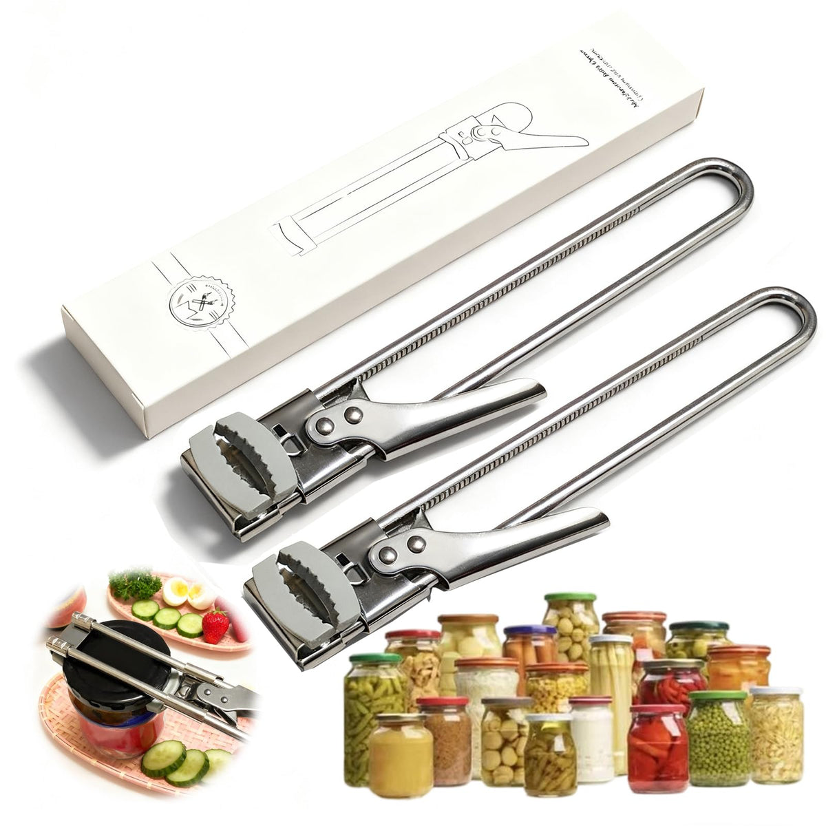 FXUKM adjustable jar opener with ergonomic grip for easier lid twists.