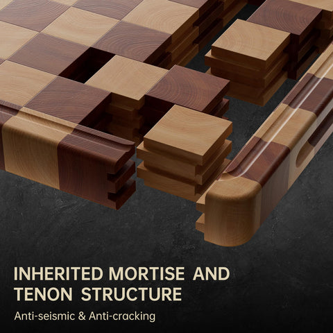 Fyctio cutting board checkerboard pattern blends style with versatile prep.