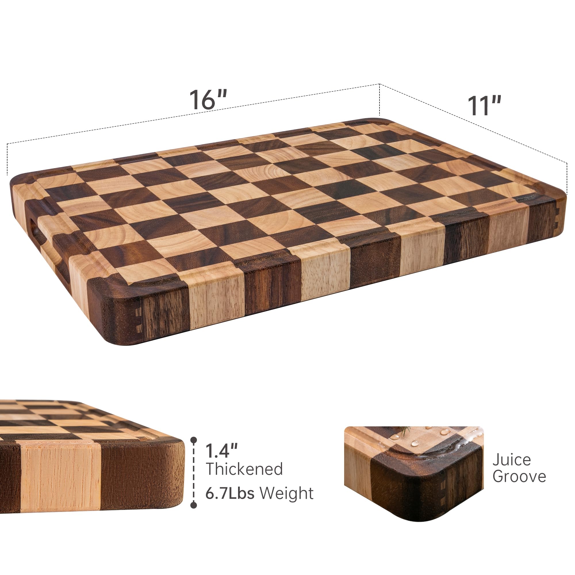 Fyctio cutting board mortise-and-tenon construction emphasizes durable, long-lasting performance.