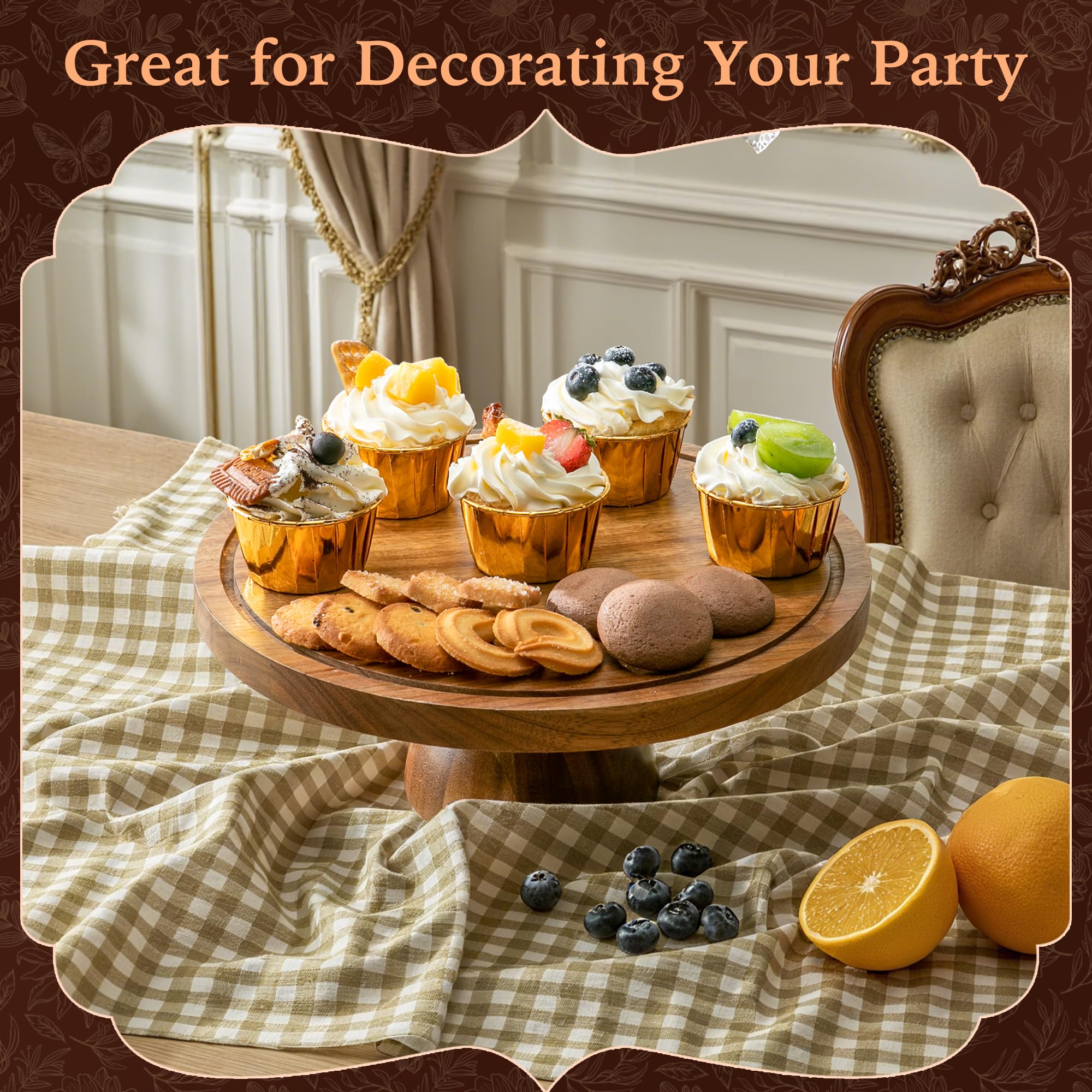 Fyctio durable acacia wood finish adds warm kitchen style.