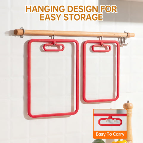 Fyctio red glass cutting board set, stylish display and everyday practicality