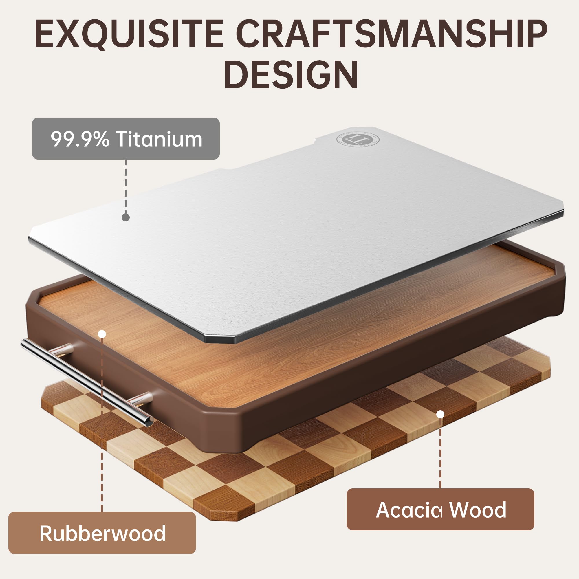 Fyctio titanium surface resists scratches and odors during prep.
