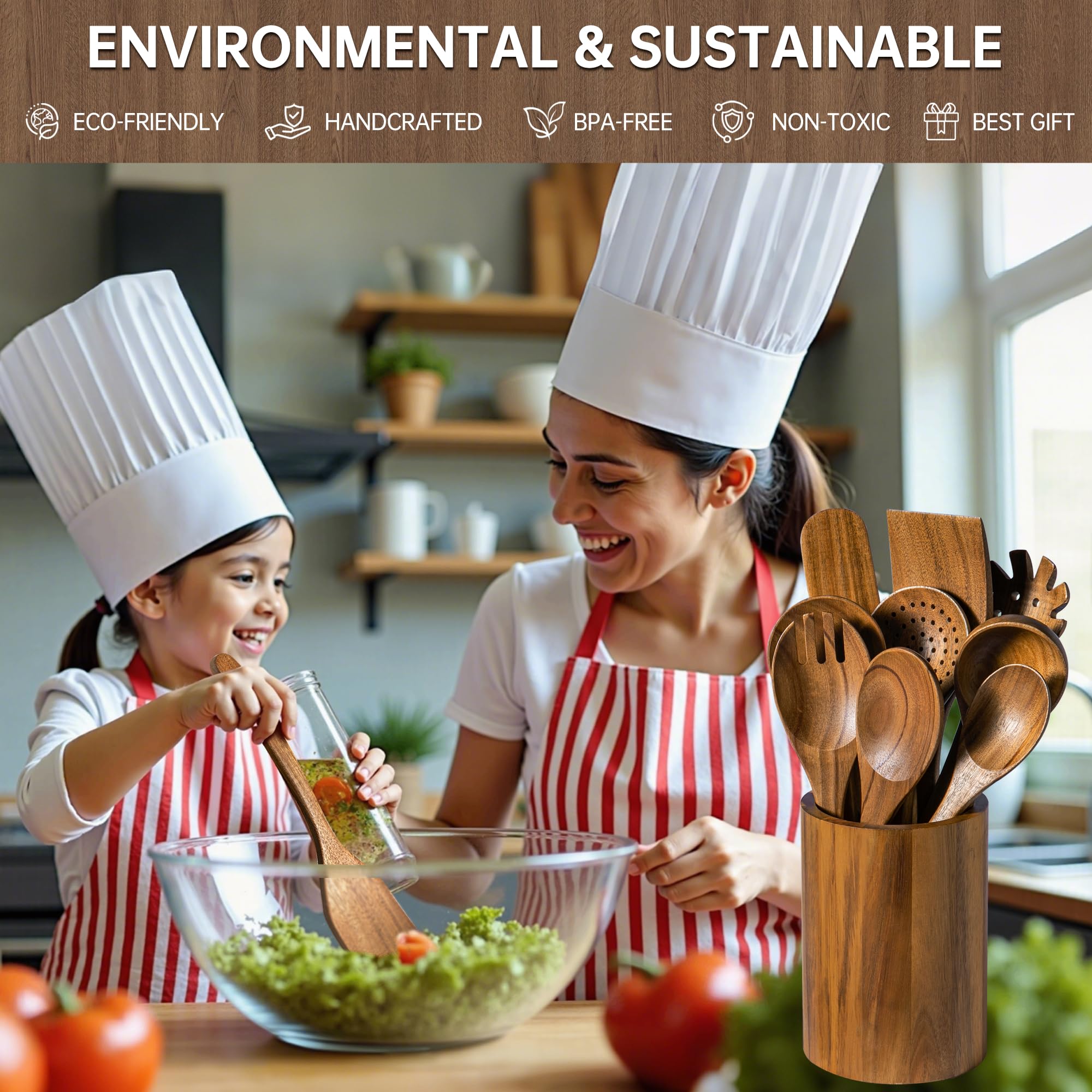 Fyctio wooden spatulas offer smooth finish and non-scratch performance