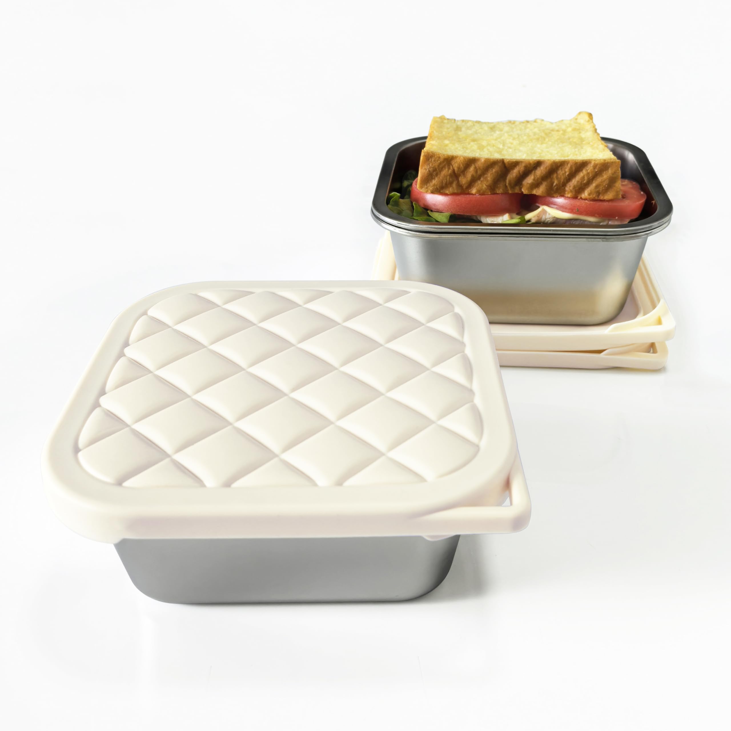 F.Y.Dreams 3-pack sandwich container with silicone lid for eco-friendly lunch storage
