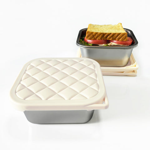 F.Y.Dreams 3-pack sandwich container with silicone lid for eco-friendly lunch storage