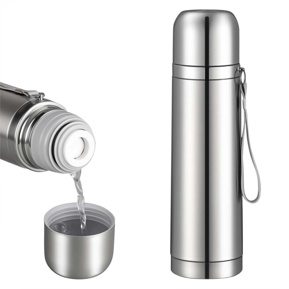 FYJHLQZZ stainless steel thermo bottle with 500ml capacity for hot and cold beverages.