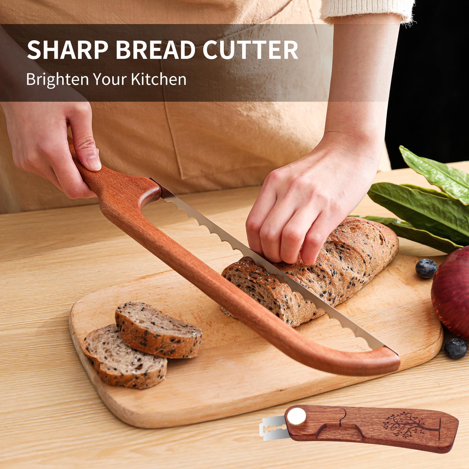 FYLFOTA knife with blade guard shown for safe storage and maintenance.