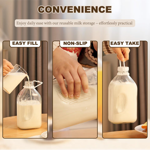 FyndraX glass milk jug compact design fits neatly in the fridge shelf.