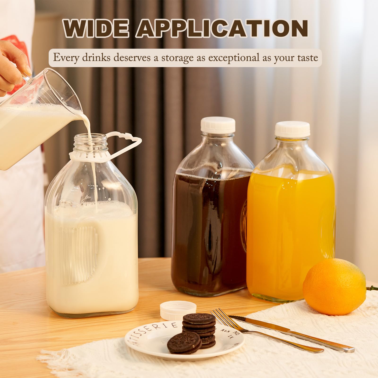 FyndraX glass milk jug silicone gasket ensures a secure airtight seal.