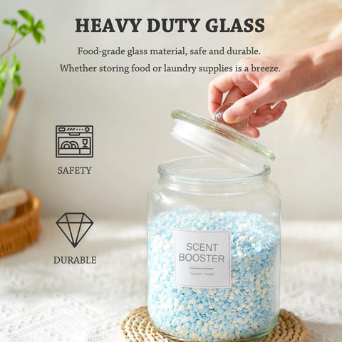 FyndraX half-gallon jars keep laundry items tidy and accessible.