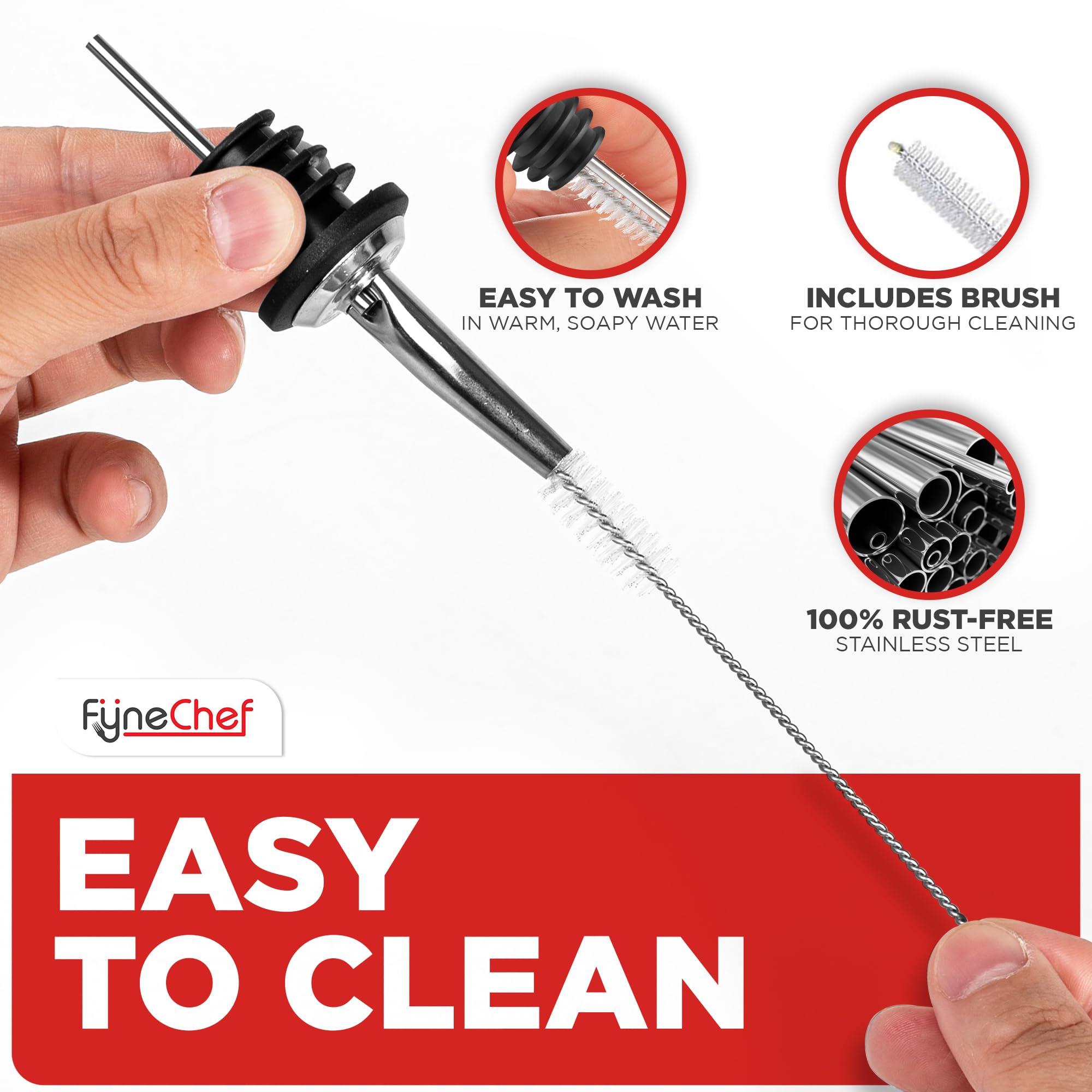 FYNECHEF bar spouts ensure steady pour control for cocktails.